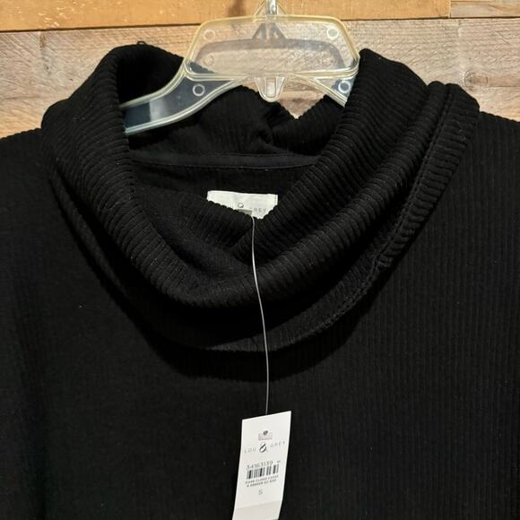NWT Lou & Grey Brushed Rib Cowl Neck Top Black Size S Minimalist Office Preppy - Picture 6 of 13